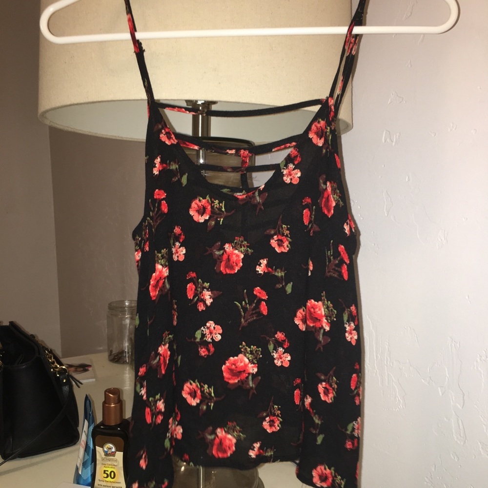 rose tank top with caged back